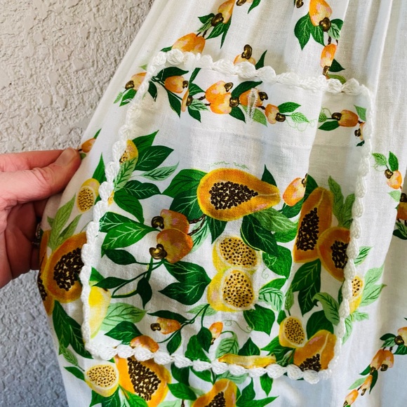 Farm Rio Papaya Salad Scarf Tie Back Midi Dress NWT - Picture 7 of 16